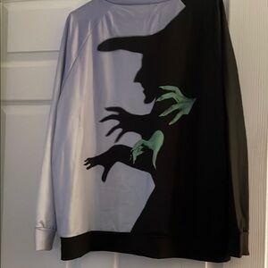 Men's Black and Gray Sweater with Witch Design